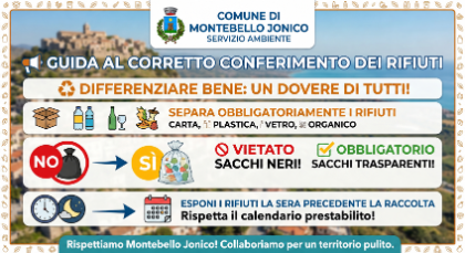 Guida al corretto conferimento dei rifiuti