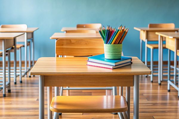 empty-classroom-desk-with-books-pencils